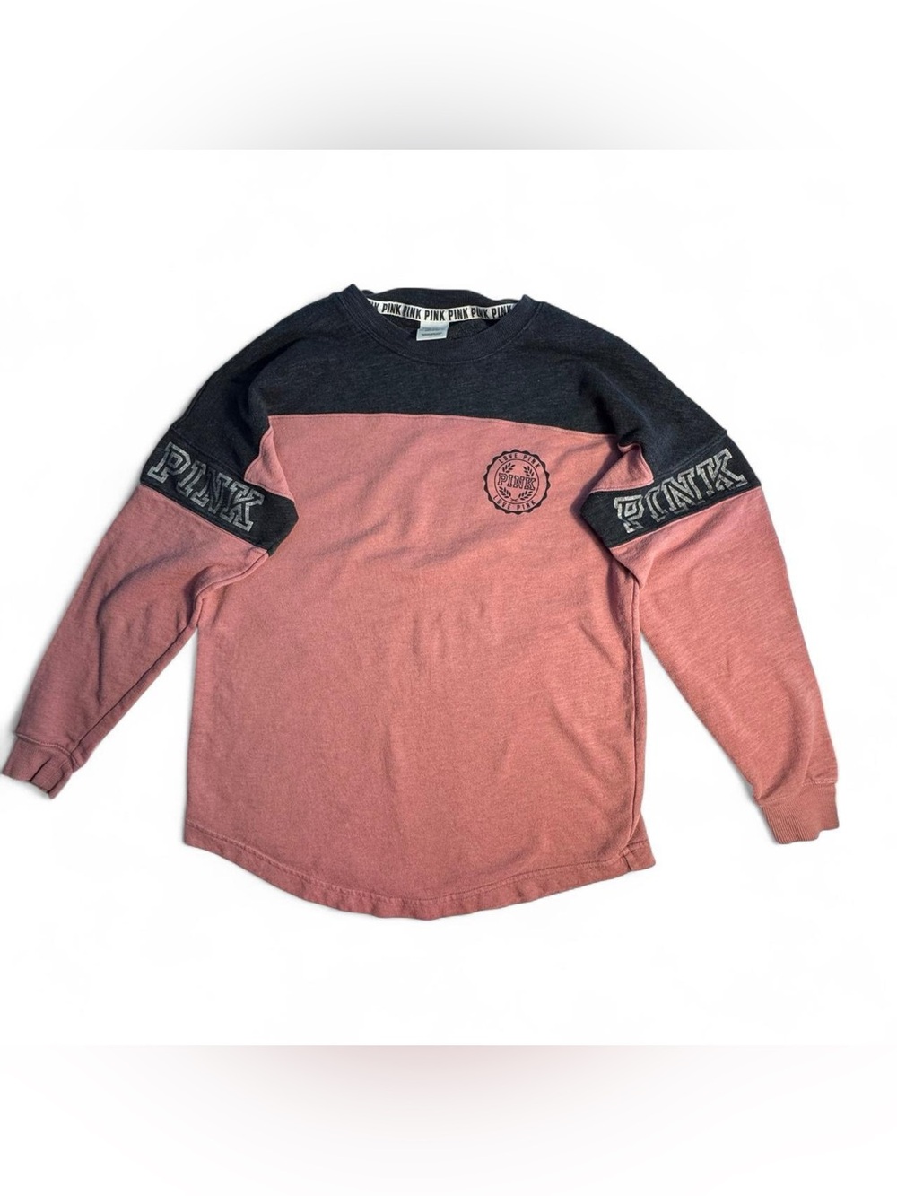 Victoria's Secret PINK Colorblock Crewneck Sweatshirt Women's XS Y2K Retro